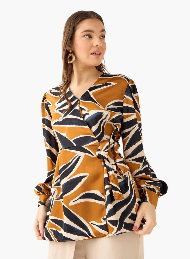 ايكونيك Iconic Wrap Top with Print
